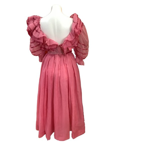 1970's Pink Ruffle Dress - Picture 6 of 16